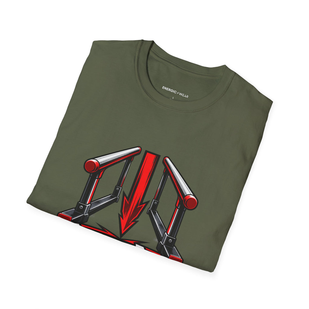 Graphic fitness T-shirt featuring the "Parallel Bars Singular Focus" design.
