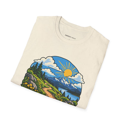 Graphic fitness T-shirt featuring the "Weather Report Excellent for Wandering" design.