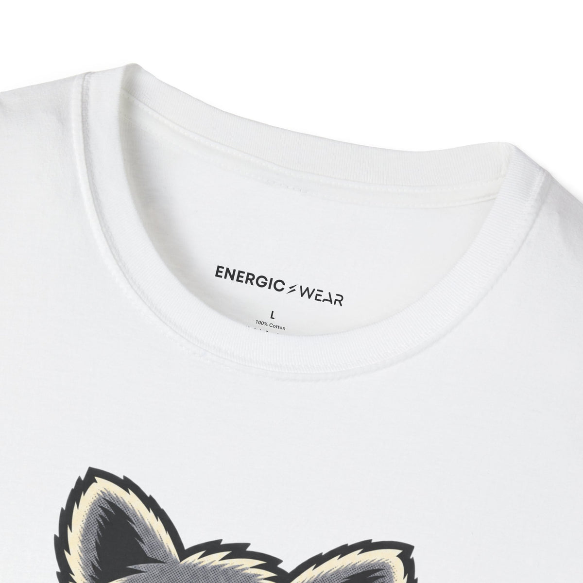 Graphic fitness T-shirt featuring the "Muscular Raccoon" design.