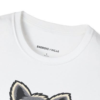 Graphic fitness T-shirt featuring the "Muscular Raccoon" design.