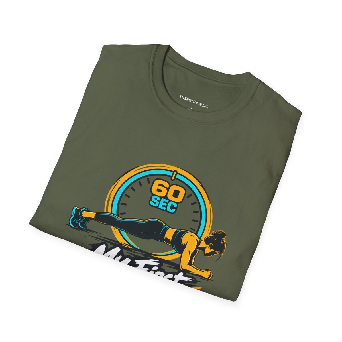Graphic fitness T-shirt featuring the "My First Unbroken Minute Matters" design.