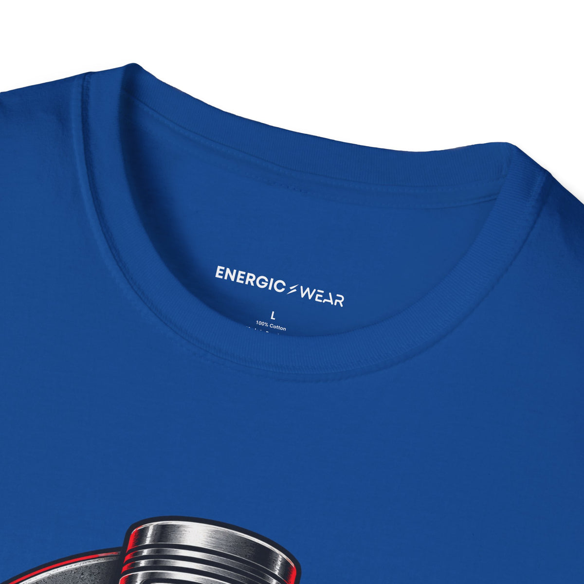 Graphic fitness T-shirt featuring the "Build the Engine Behind the Lift" design.