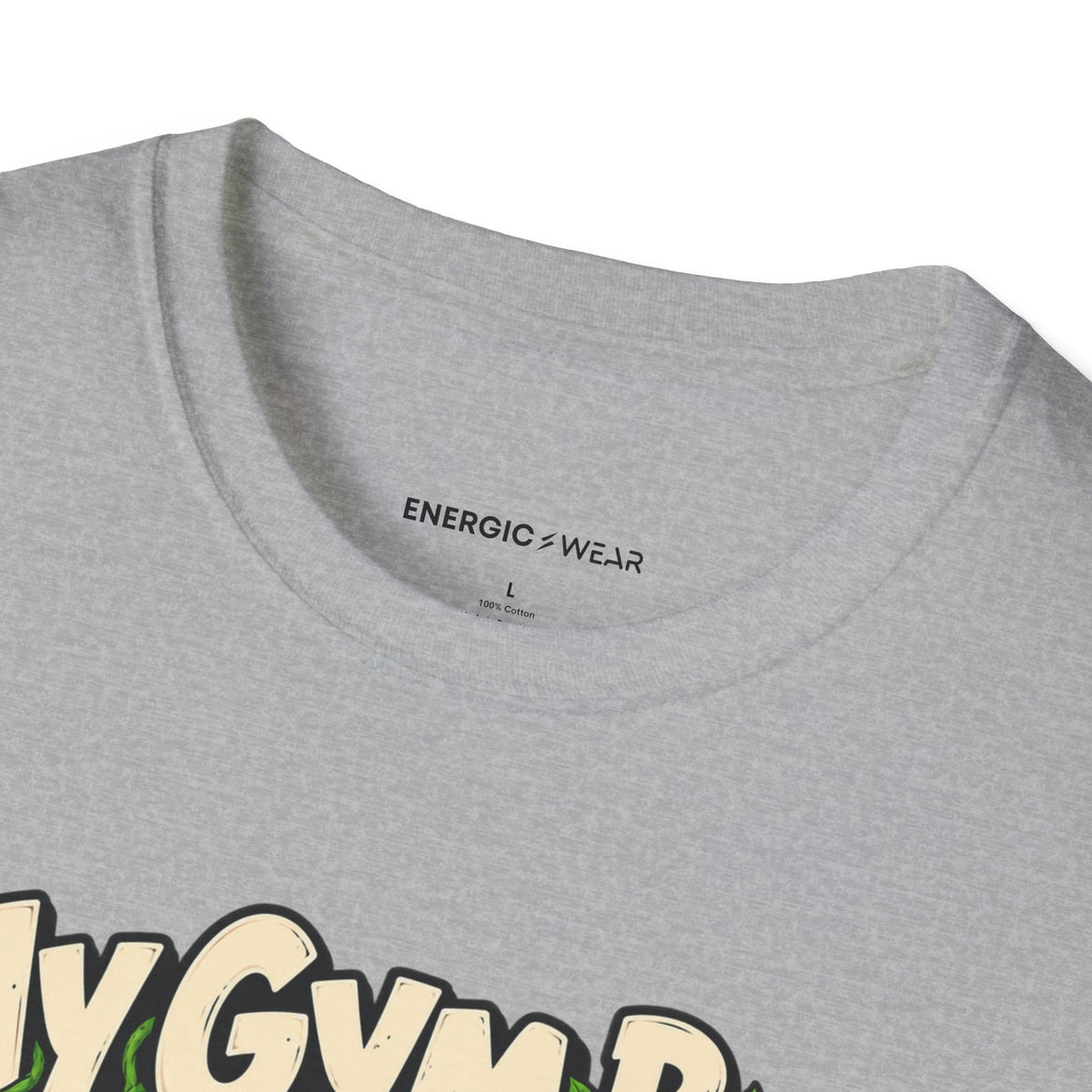Graphic fitness T-shirt featuring the "My Gym Bag Has Its Own Ecosystem" design.