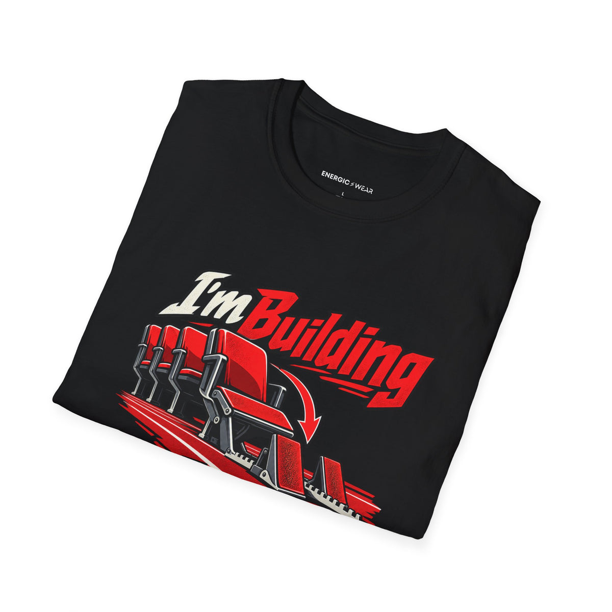 Graphic fitness T-shirt featuring the "I'm Building the Athlete I Used to Watch" design.