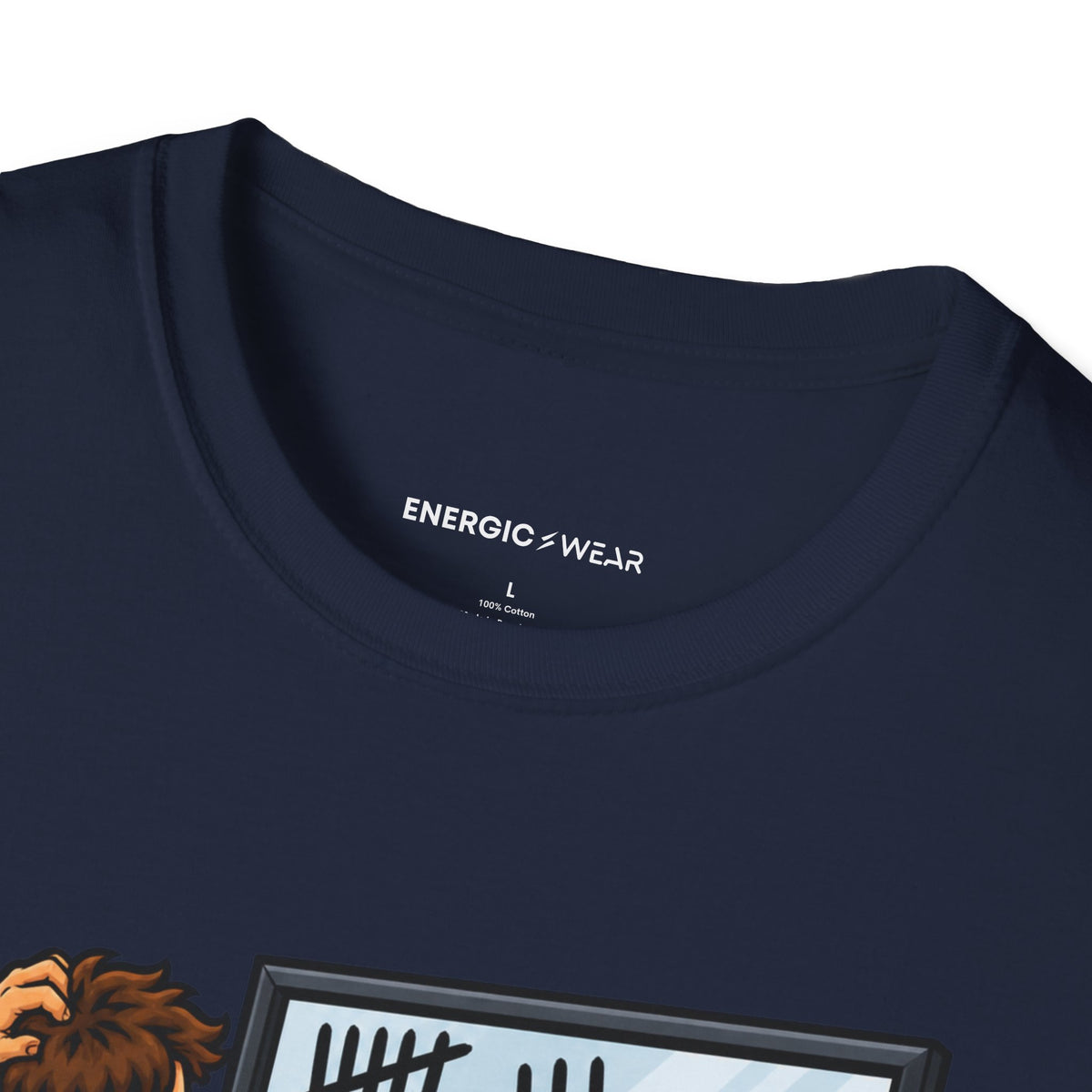 Graphic fitness T-shirt featuring the "The Mirror Caught Me Counting Wrong" design.