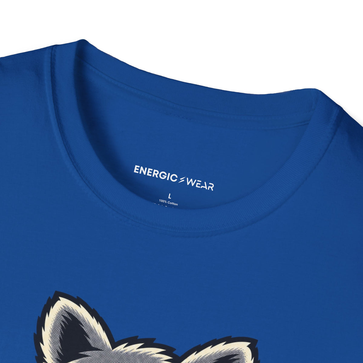 Graphic fitness T-shirt featuring the "Muscular Raccoon" design.