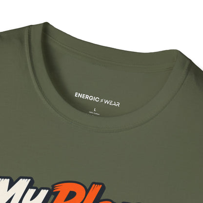 Graphic fitness T-shirt featuring the "My Plans Have Changed Into Training Shoes" design.