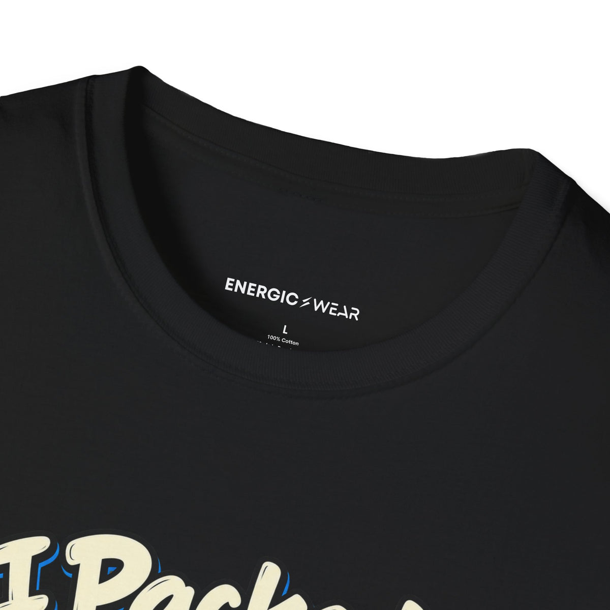 Graphic fitness T-shirt featuring the "I Packed Optimism Forgot Socks" design.