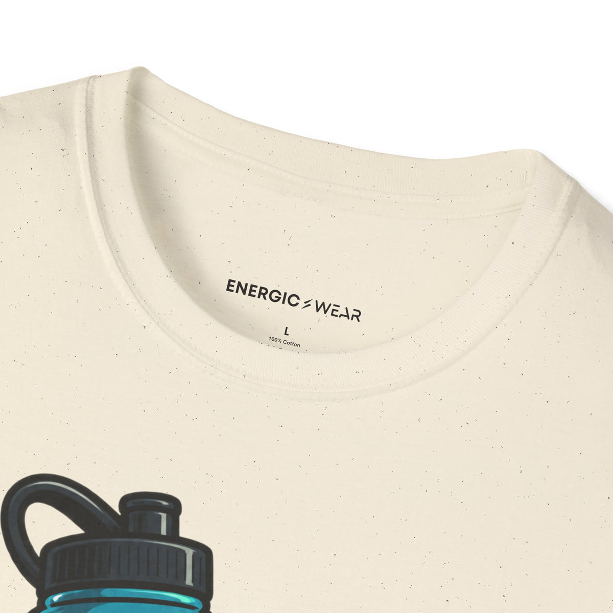 Graphic fitness T-shirt featuring the "My Water Bottle Is My Plus-One" design.