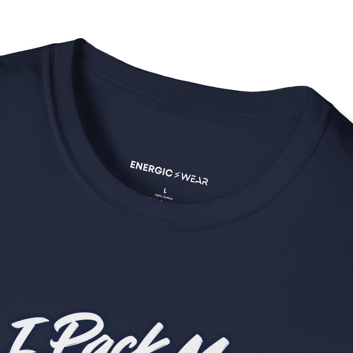 Graphic fitness T-shirt featuring the "I Pack My Courage for Race Day" design.