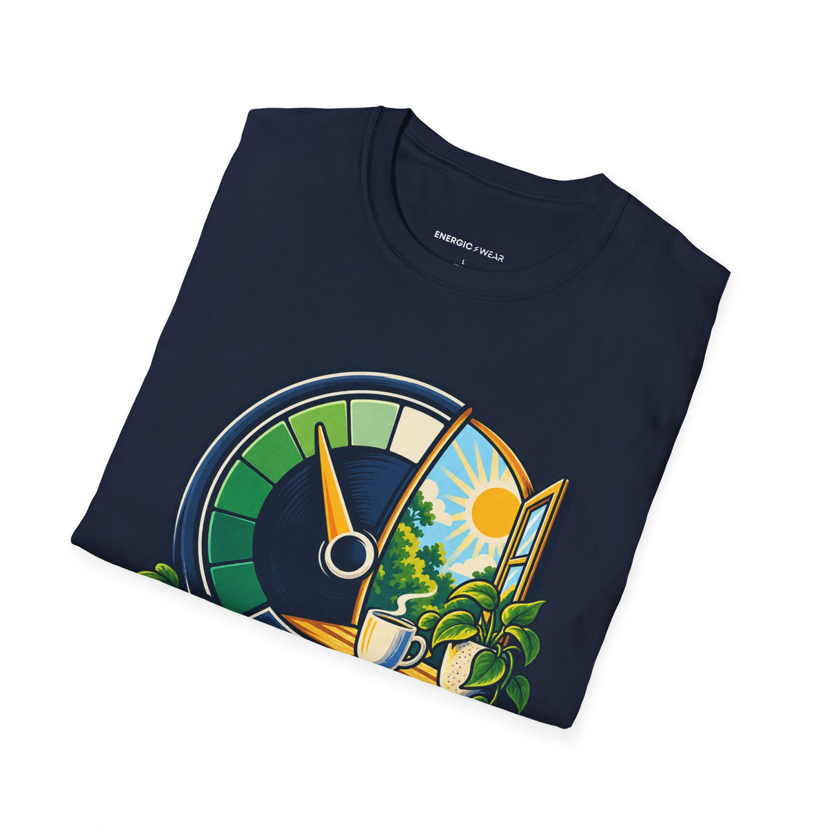 Graphic fitness T-shirt featuring the "Leave Some Energy for Living" design.