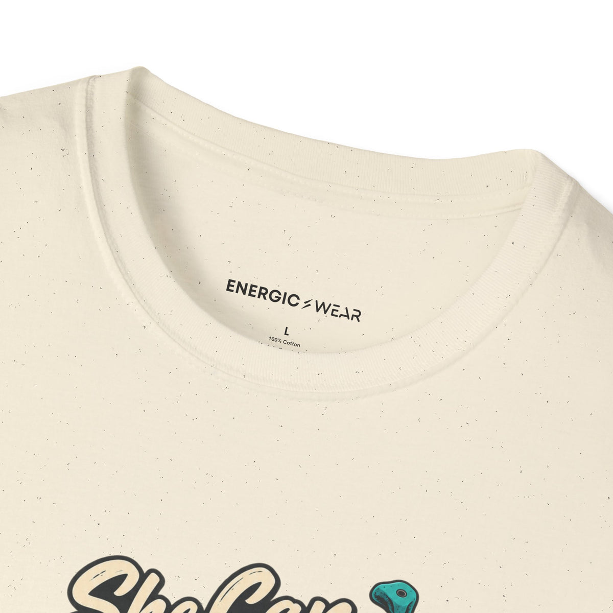 Graphic fitness T-shirt featuring the "She Can Out-Climb Her Old Doubts" design.