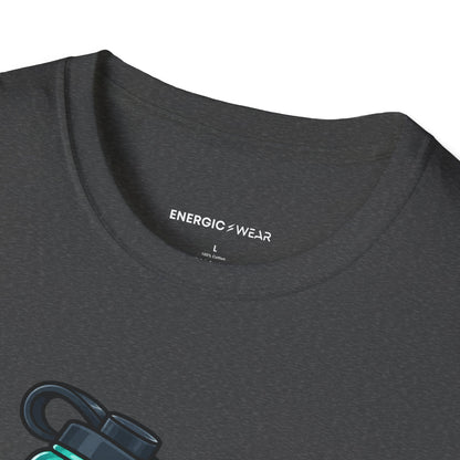 Graphic fitness T-shirt featuring the "My Reusable Bottle Has a Full-Time Job" design.