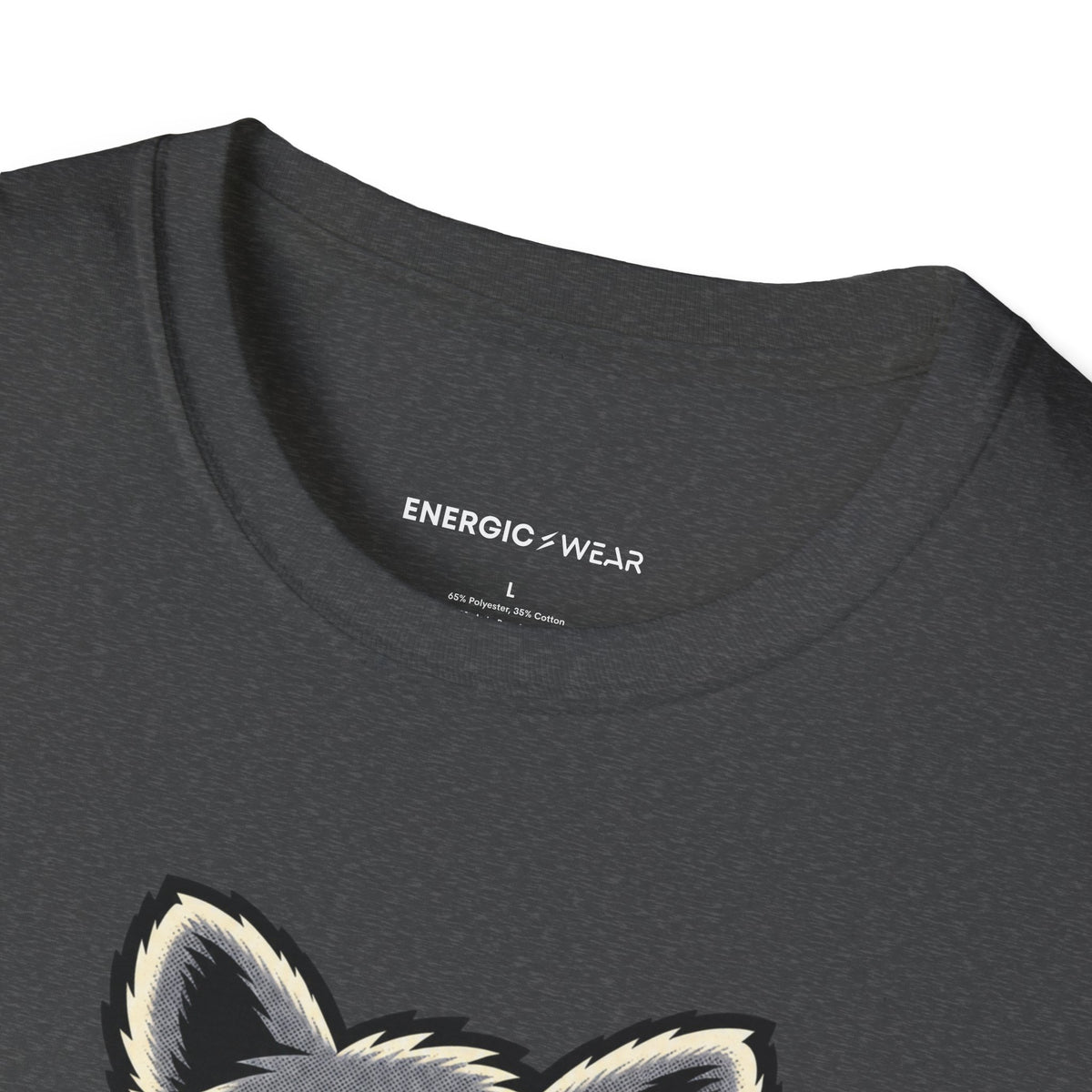 Graphic fitness T-shirt featuring the "Muscular Raccoon" design.