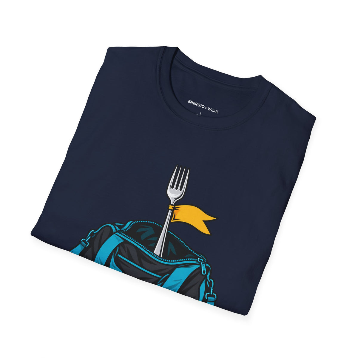 Graphic fitness T-shirt featuring the "Training Plan Bring a Fork" design.