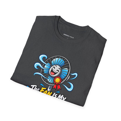Graphic fitness T-shirt featuring the "The Fan Is My Favorite Training Partner" design.