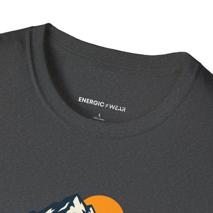 Graphic fitness T-shirt featuring the "Her Hiking Pack Has a Strong Foundation" design.