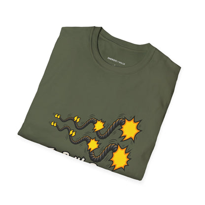 Graphic fitness T-shirt featuring the "The Battle Ropes Have Escalated the Conversation" design.