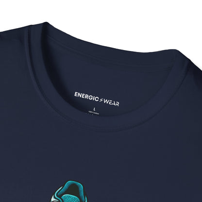 Graphic fitness T-shirt featuring the "Faith Is in My Team Huddle" design.