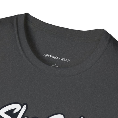 Graphic fitness T-shirt featuring the "She Sets the Tone Before the Timer" design.