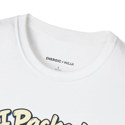 Graphic fitness T-shirt featuring the "I Packed Optimism Forgot Socks" design.