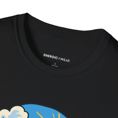 Graphic fitness T-shirt featuring the "Weather Report Excellent for Wandering" design.