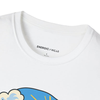 Graphic fitness T-shirt featuring the "Weather Report Excellent for Wandering" design.