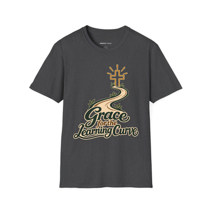 Graphic fitness T-shirt featuring the "Grace for the Learning Curve" design.