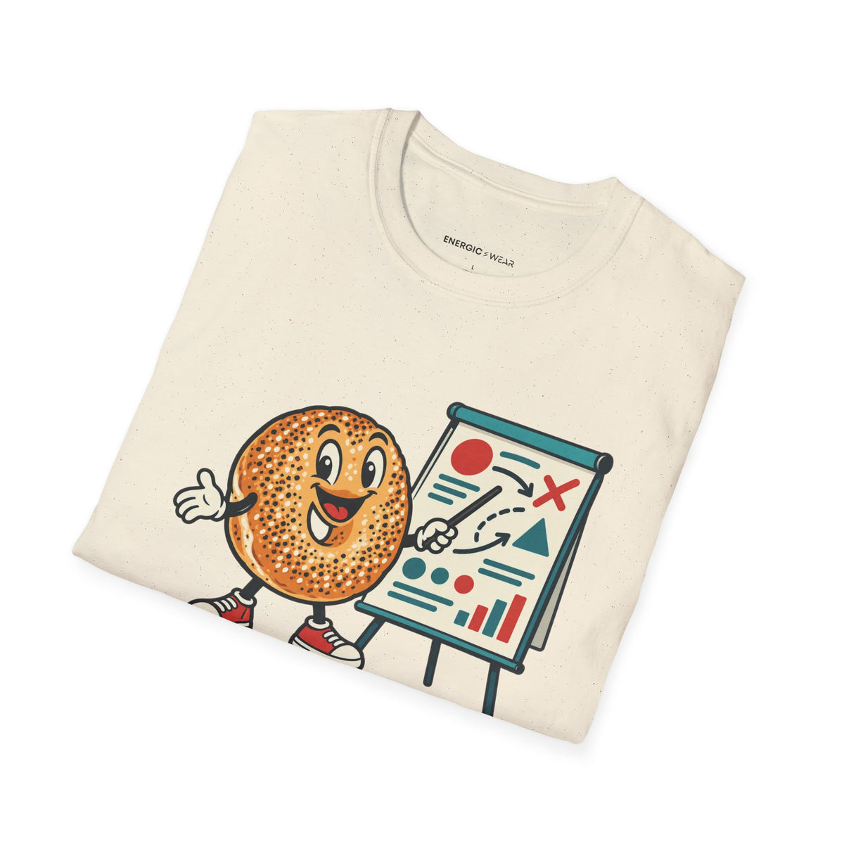 Graphic fitness T-shirt featuring the "Bagels Are Part of the Briefing" design.