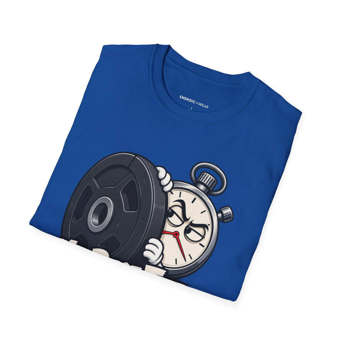 Graphic fitness T-shirt featuring the "My Rest Timer Has Trust Issues" design.