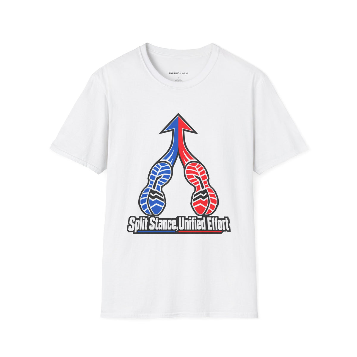 Graphic fitness T-shirt featuring the "Split Stance Unified Effort" design.