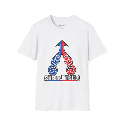 Graphic fitness T-shirt featuring the "Split Stance Unified Effort" design.