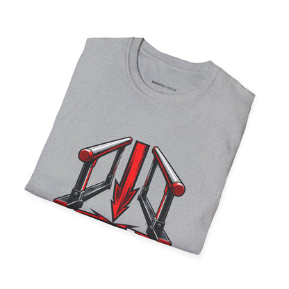 Graphic fitness T-shirt featuring the "Parallel Bars Singular Focus" design.