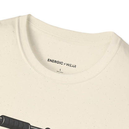 Graphic fitness T-shirt featuring the "My Pull-Up Bar Is Reviewing My Application" design.