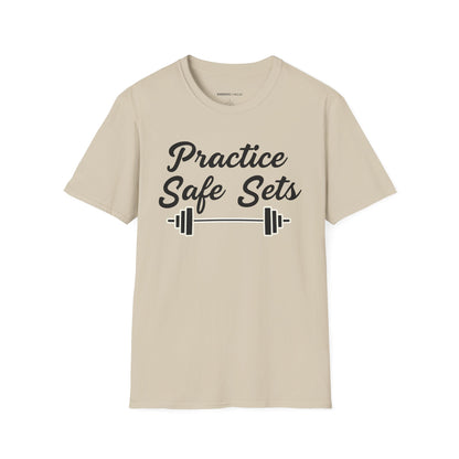 Practice Safe Sets Tshirt – Motivational Gym Tee
