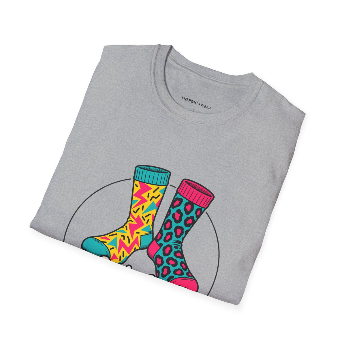 Graphic fitness T-shirt featuring the "My Socks Are the Loudest Part of My Workout" design.