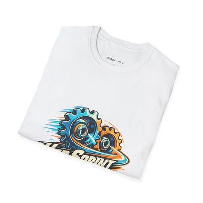 Graphic fitness T-shirt featuring the "Her Sprint Has a Second Gear" design.