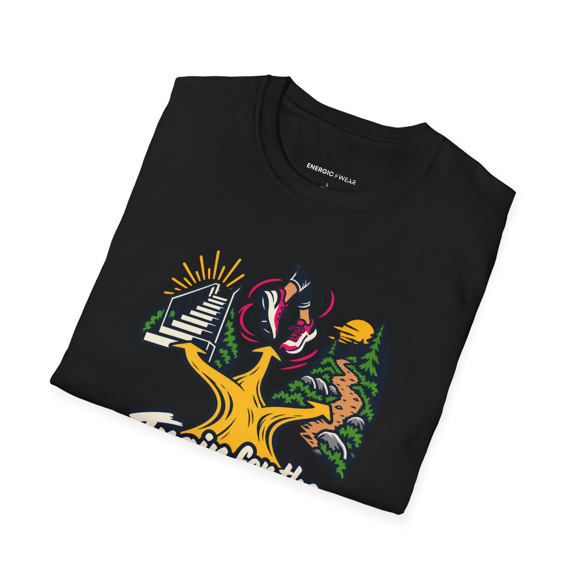 Graphic fitness T-shirt featuring the "Train for the Life You Want to Join" design.