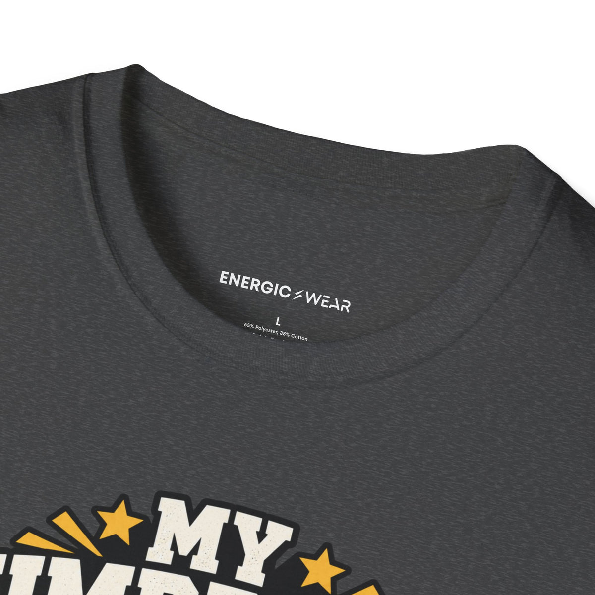 Graphic fitness T-shirt featuring the "My Dumbbells Are Just Heavy Participation Trophies" design.