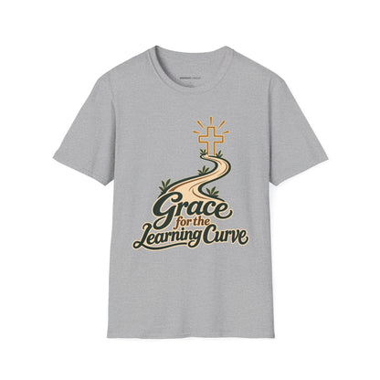 Graphic fitness T-shirt featuring the "Grace for the Learning Curve" design.