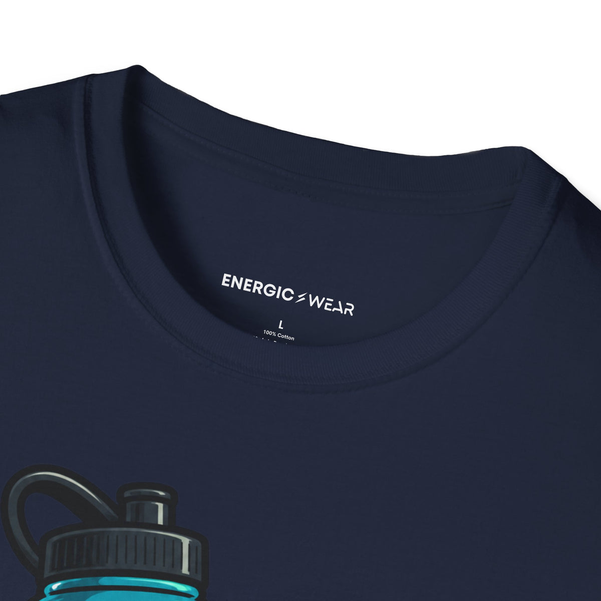 Graphic fitness T-shirt featuring the "My Water Bottle Is My Plus-One" design.