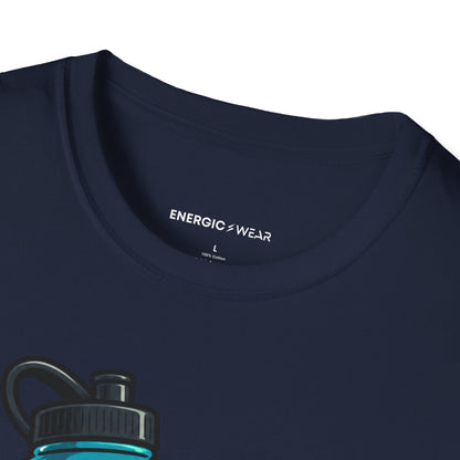Graphic fitness T-shirt featuring the "My Water Bottle Is My Plus-One" design.