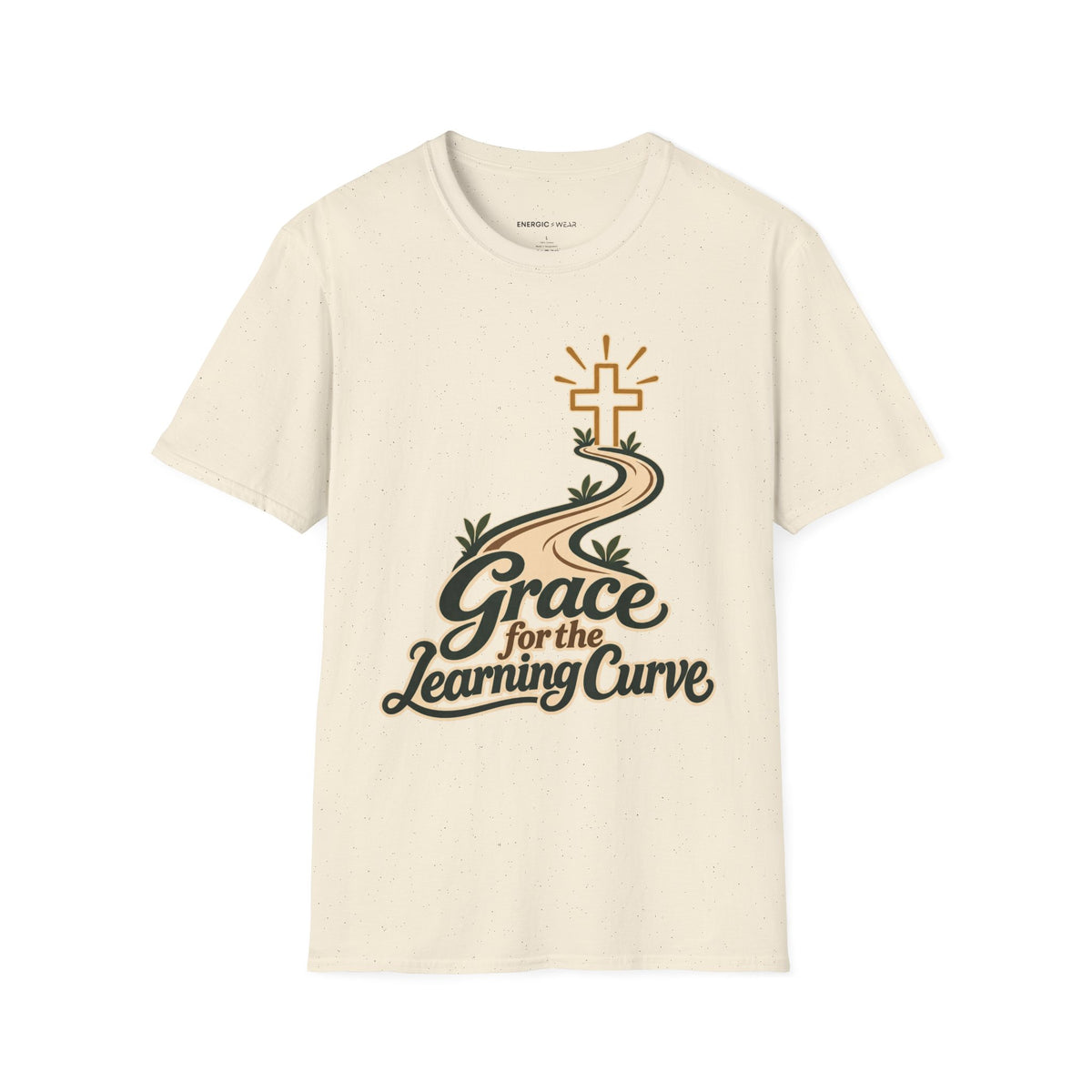 Graphic fitness T-shirt featuring the "Grace for the Learning Curve" design.