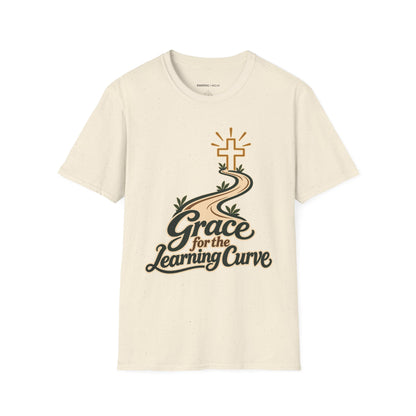 Graphic fitness T-shirt featuring the "Grace for the Learning Curve" design.