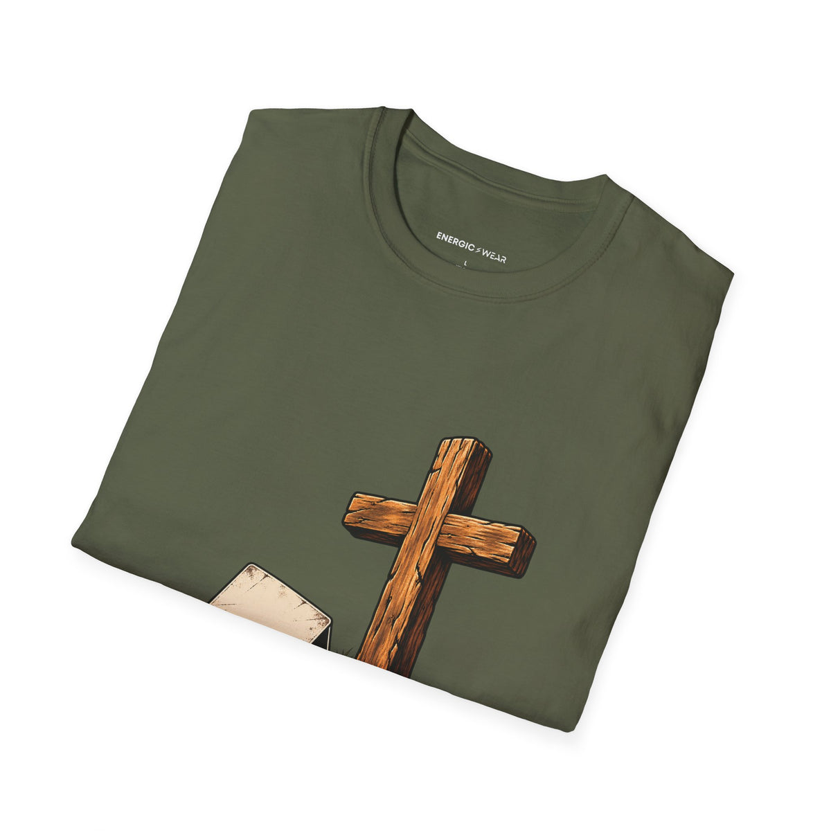 Graphic fitness T-shirt featuring the "I Can Lose a Round and Keep My Faith" design.