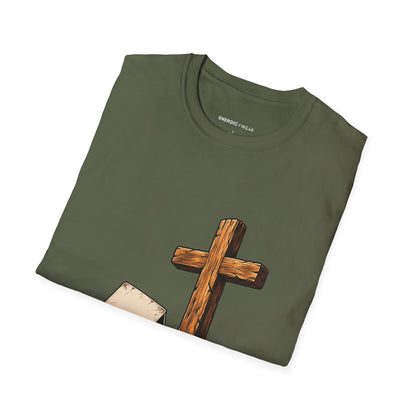 Graphic fitness T-shirt featuring the "I Can Lose a Round and Keep My Faith" design.