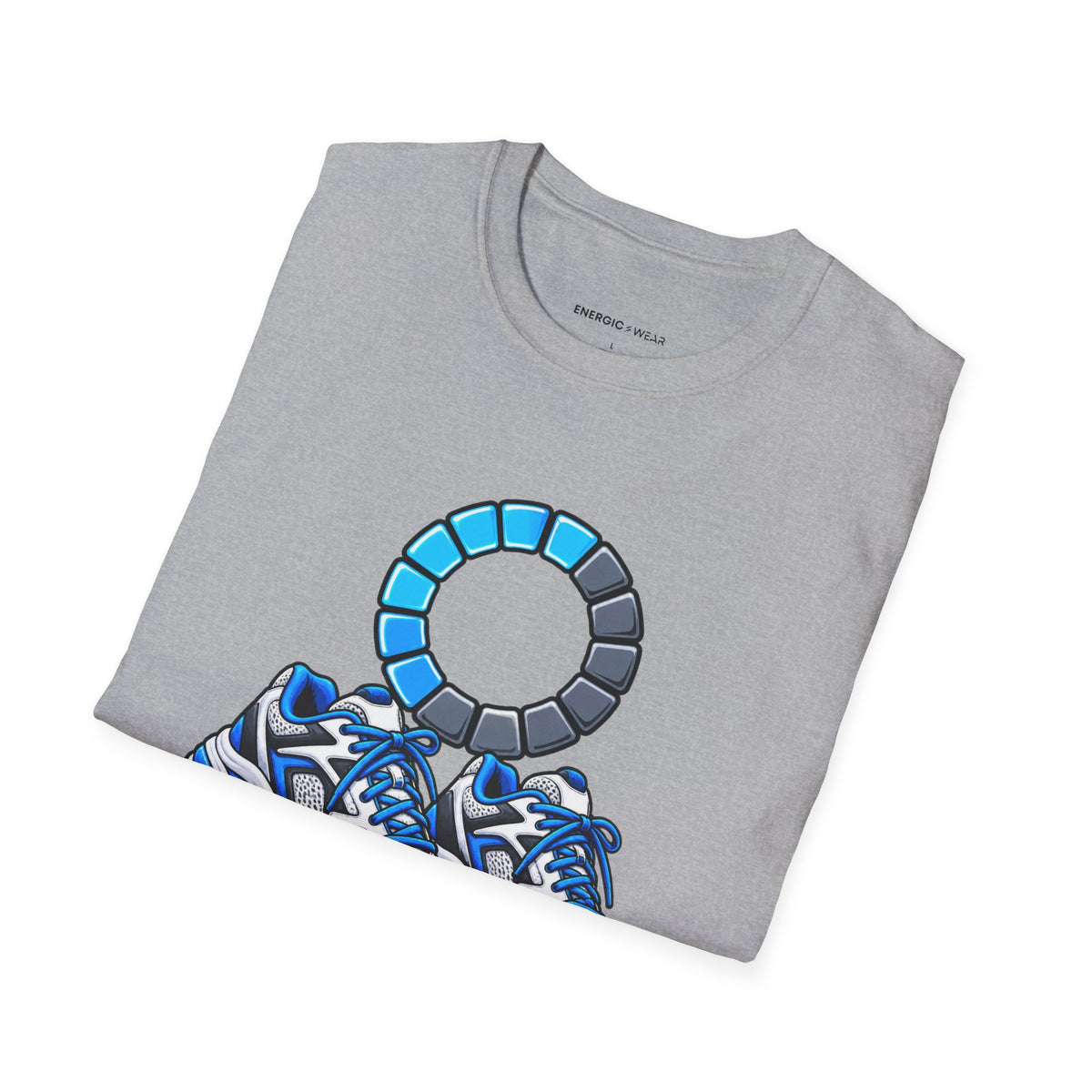 Graphic fitness T-shirt featuring the "Please Hold, My Legs Are Rebooting" design.