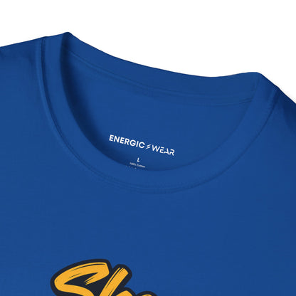 Graphic fitness T-shirt featuring the "She Belongs on the Platform" design.