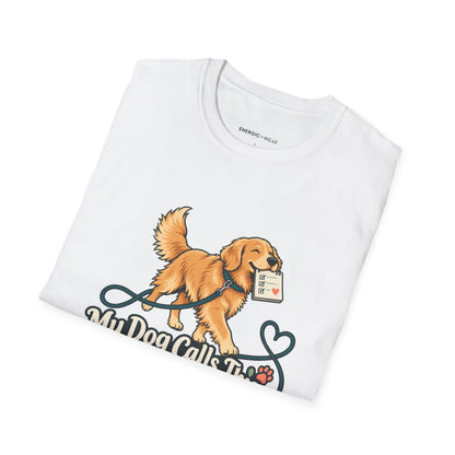 Graphic fitness T-shirt featuring the "My Dog Calls This the Daily Fitness Meeting" design.