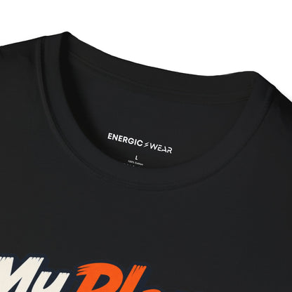 Graphic fitness T-shirt featuring the "My Plans Have Changed Into Training Shoes" design.